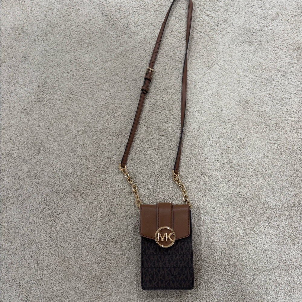 Michael Kors Tan and Black Crossbody Bag